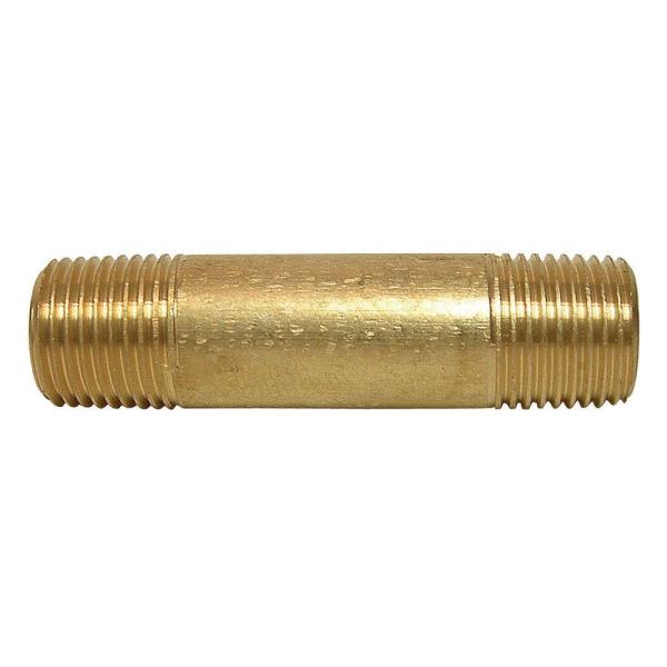 JMF 3/8 in. MPT X 4 in. L Brass Nipple
