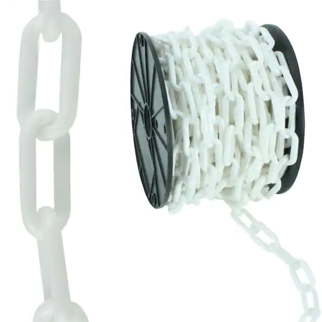 Decorator Chain, #6, 100 Ft L, Plastic White