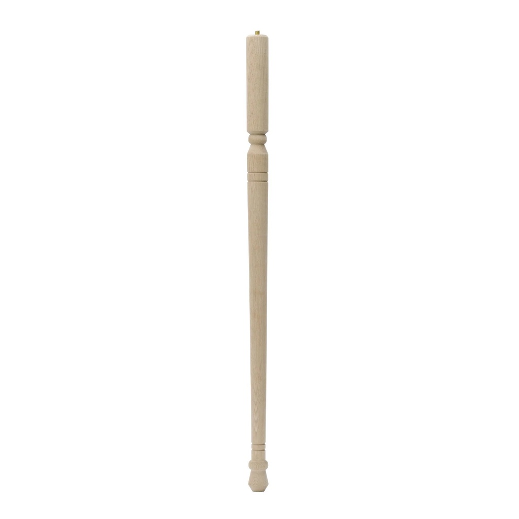 Early American Table Leg with Hanger Bolt - 28 in. H X 1.375 in. Dia. - Sanded Unfinished Hardwood - DIY Furniture