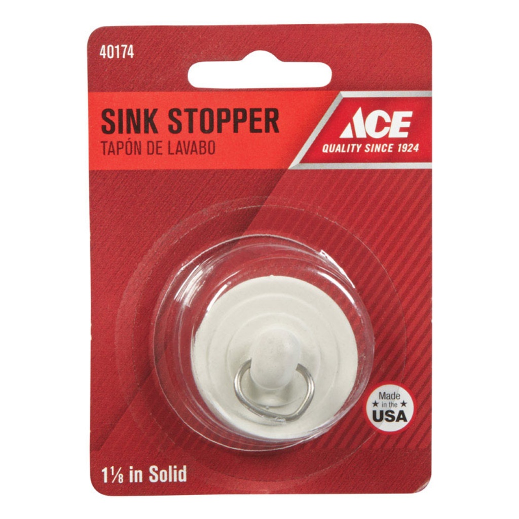 Ace 1-1/8 in. Dia. Sink Stopper Rubber Nickel Plated
