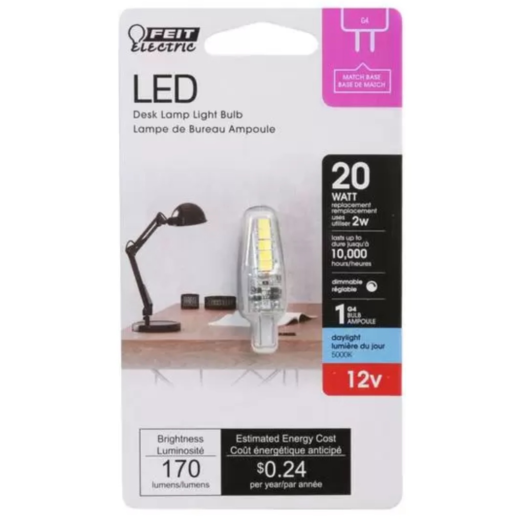 Feit T4 G4 LED Bulb Daylight 20 Watt Equivalence 1 Pk
