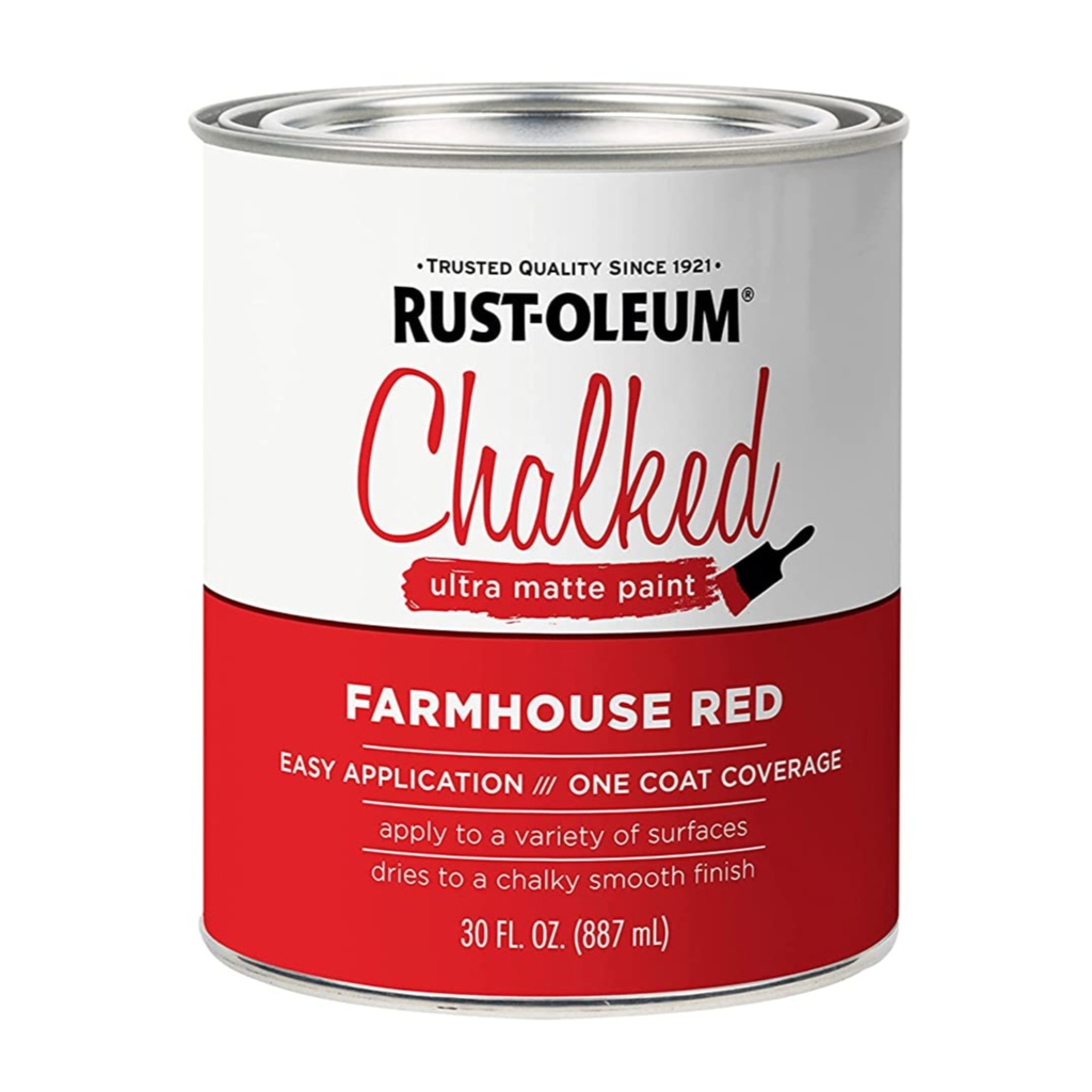 Rust-Oleum Chalked Ultra Matte Farmhouse Red Water-Based Chalk Paint 30 Oz.