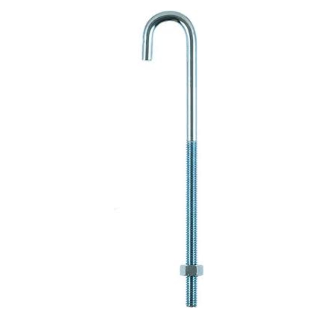 [57933] Hampton Small Zinc-Plated Silver Zinc 1 in. L J-Bolt 115 Lb. 1 Pack