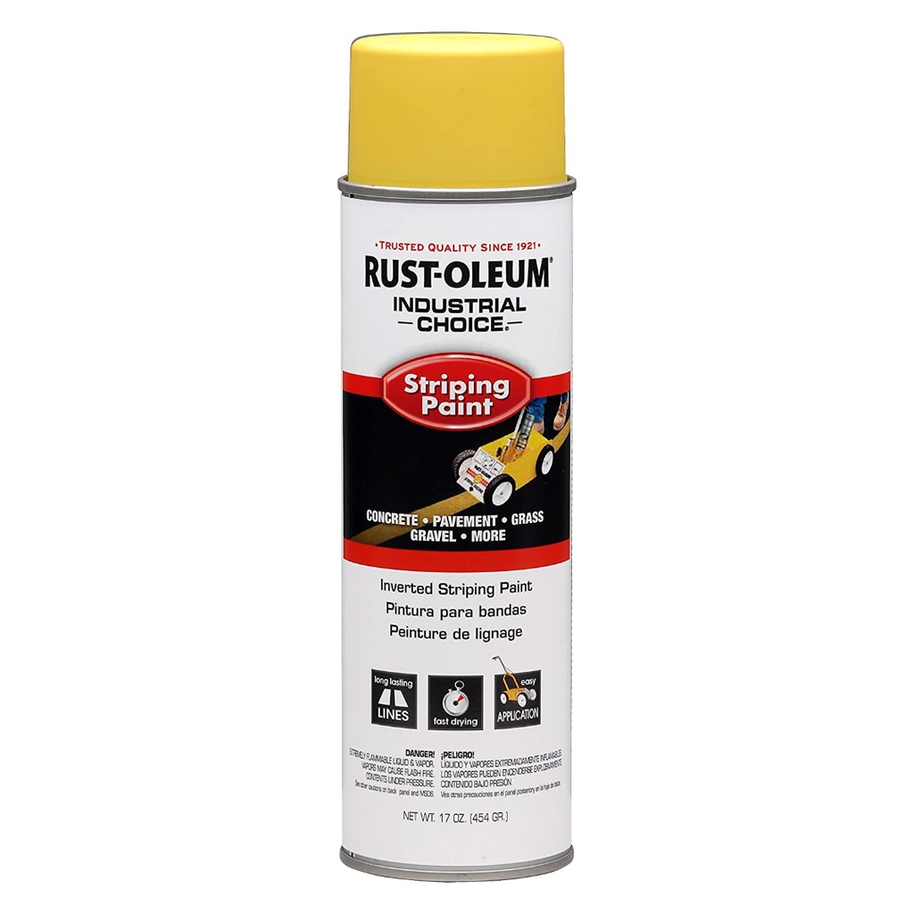 Industrial Choice Striping Paint, 18 Oz, Yellow, Solvent -Based