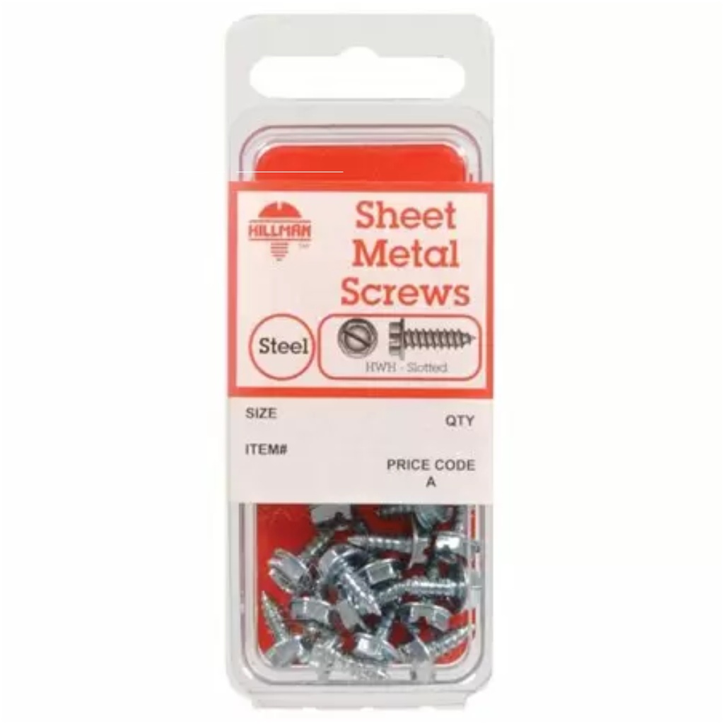 Hillman Sheet Metal Screws No. 10 X 1-1/2   Slotted Hex Head 3 / Card