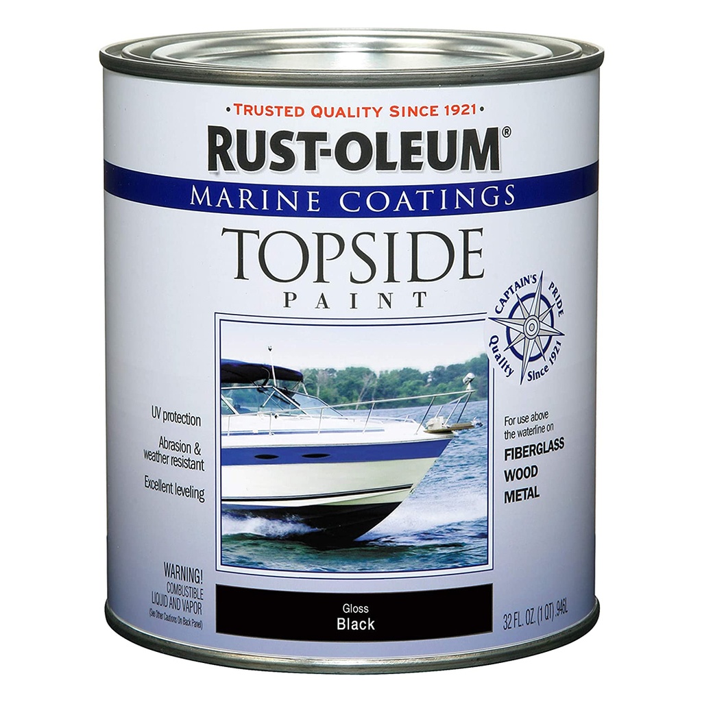 Rust-Oleum Marine Coatings Outdoor Black Marine Topside Paint 1 Qt
