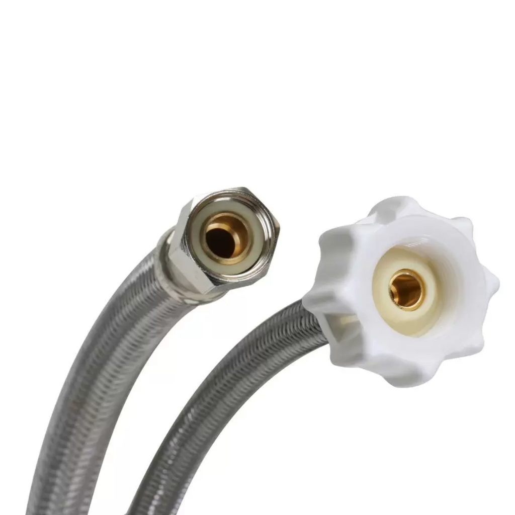 Fluidmaster 3/8 in. Compression X 7/8 in. D Ballcock 12 in. Braided Stainless Steel Toilet Supply Li