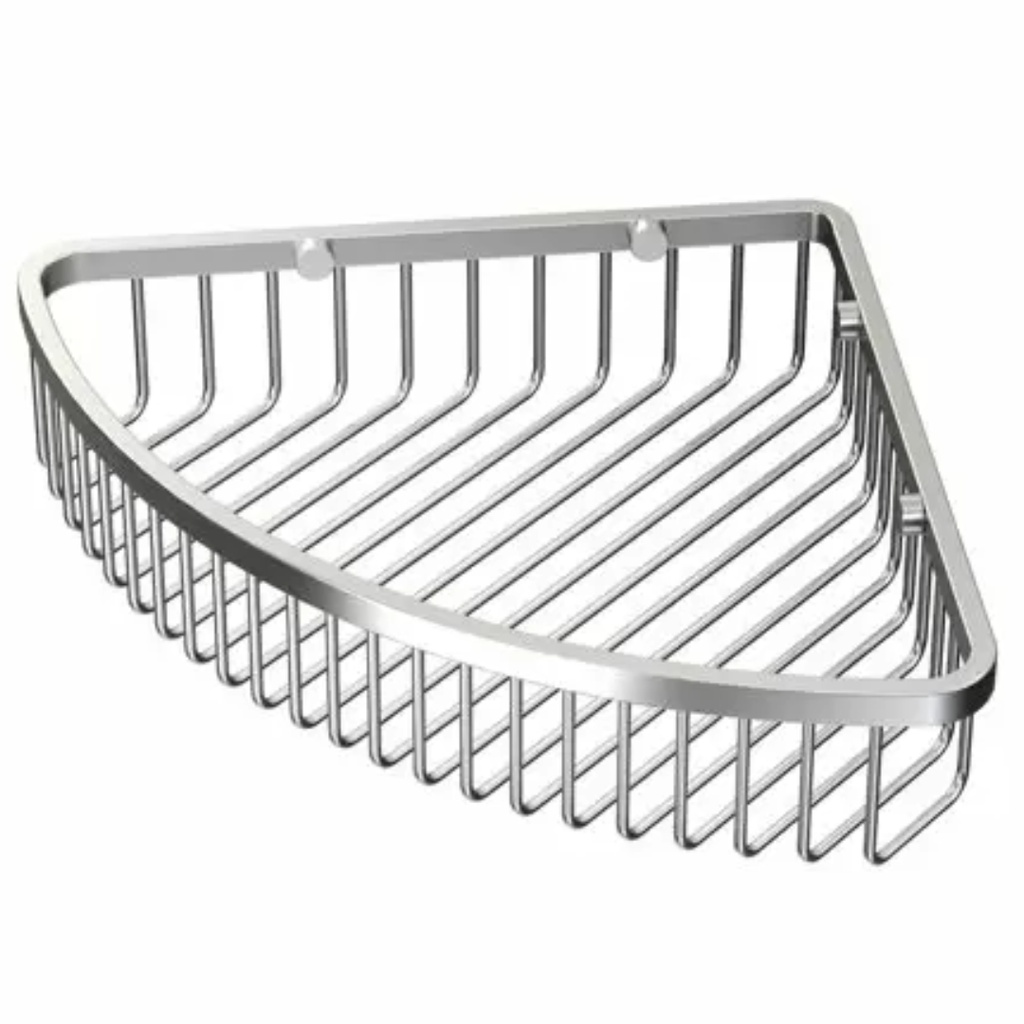 Gatco 1570 Corner Shower Basket Satin Nickel Bath and Shower Accessories Shower Accessories Shower Baskets