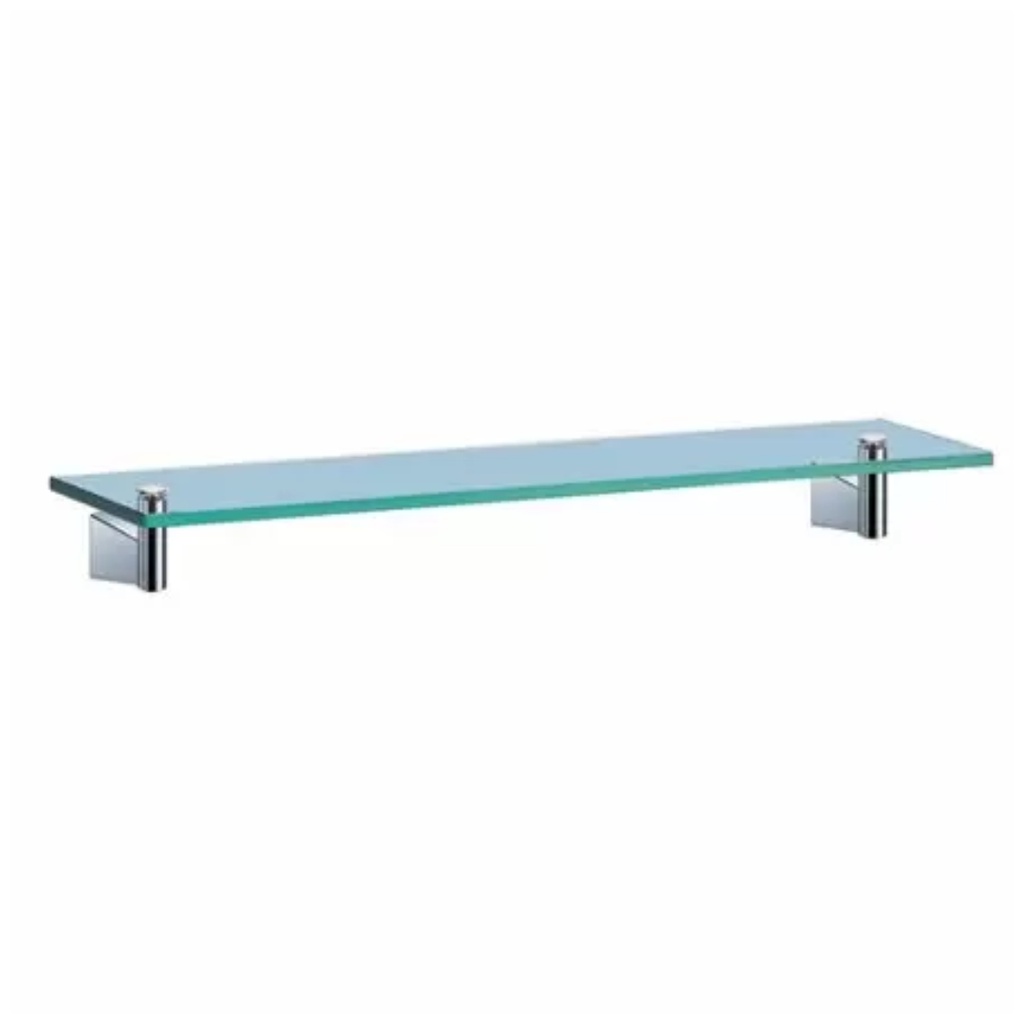 Bleu 20.12 in. L X 2.7 in. H X 4 in. W Glass Bathroom Shelf in Chrome