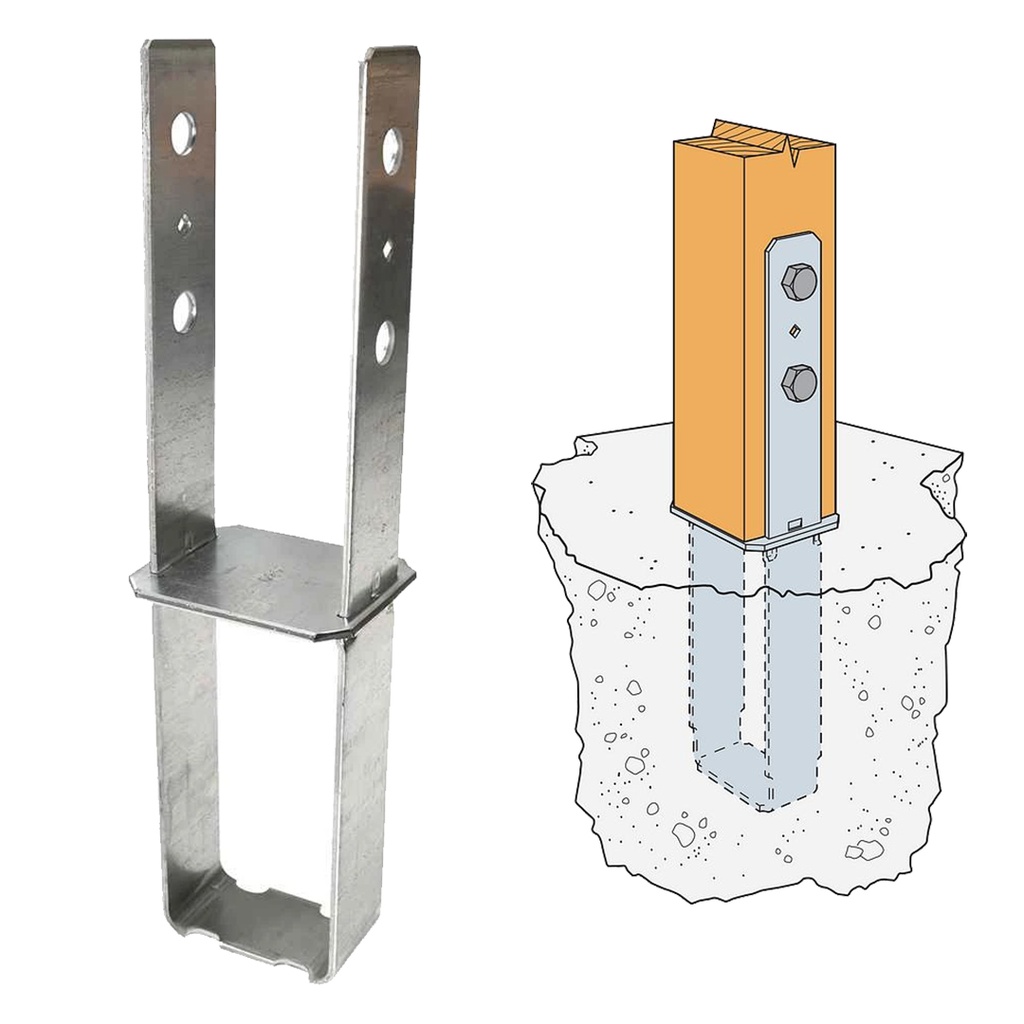 Simpson Strong-Tie 16.69 in. H X 3.94 in. W 7 Ga. Galvanized Steel Column Base