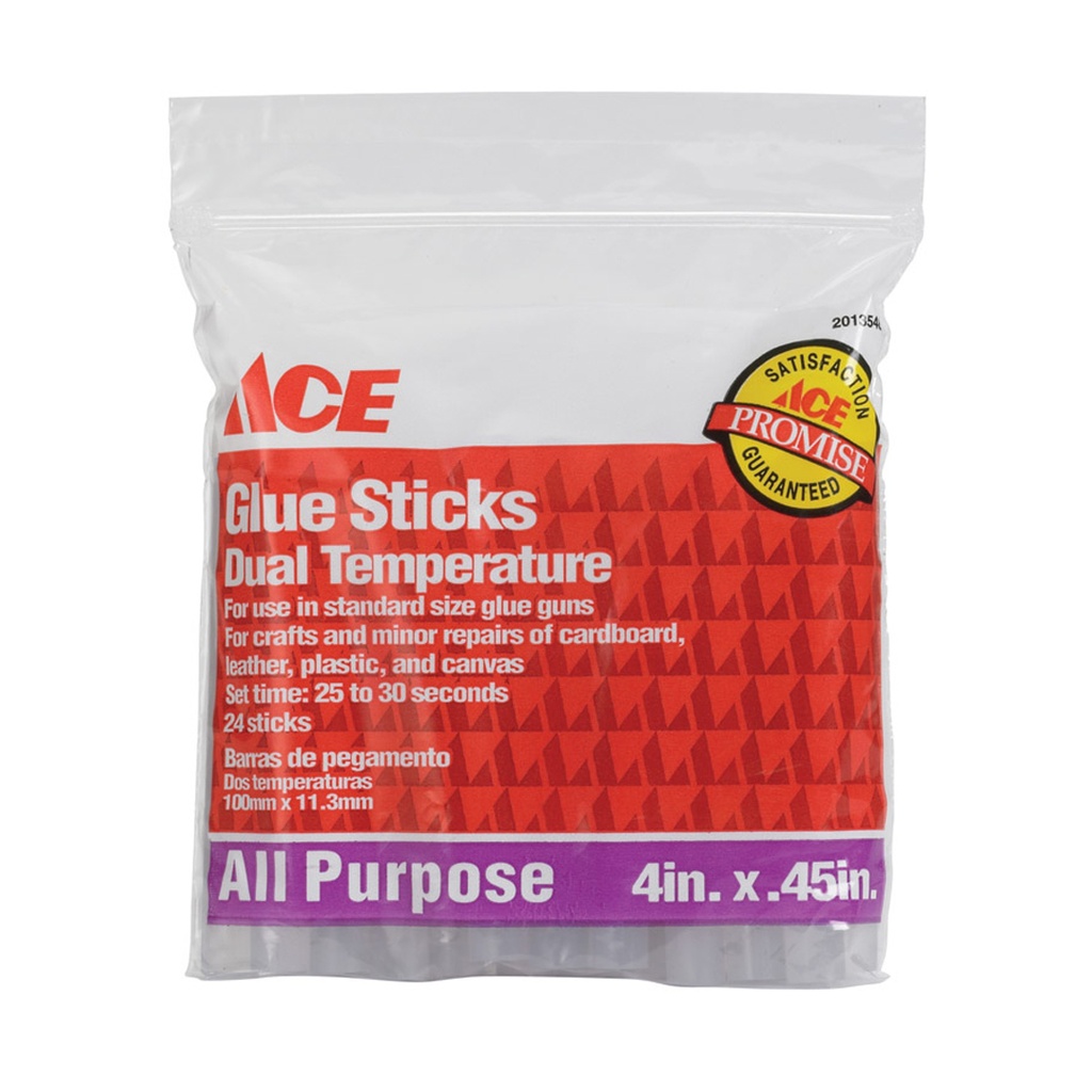 [Case of 10 Packs] 0.5 in. Dia. X 4 in. L Glue Sticks Clear (24 per Pack)