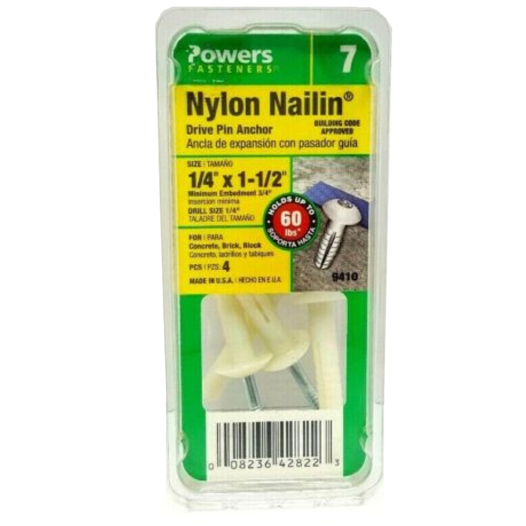 Hillman 1/4 in. Dia. X 1-1/2 in. L Nylon Truss Head Truss Head Anchor 4 Pack