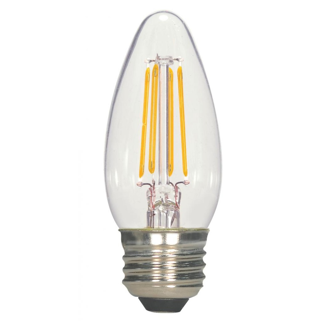 [S9569] SATCO Clear LED C11 Medium 4.5 Watt LED Filament Bulb with 2700K 450 Lumens 80 CRI and 360 Degrees Beam