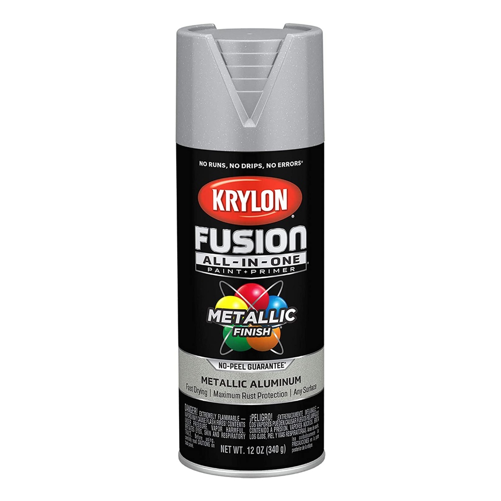 Krylon Fusion AllInOne Metallic Aluminum 2766 Metallic Aluminum 12 Oz
