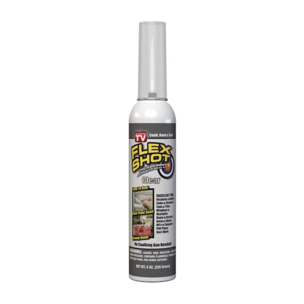 FLEX SEAL Family of Products FLEX SHOT Clear Rubber All Purpose Waterproof Sealant 8 Oz