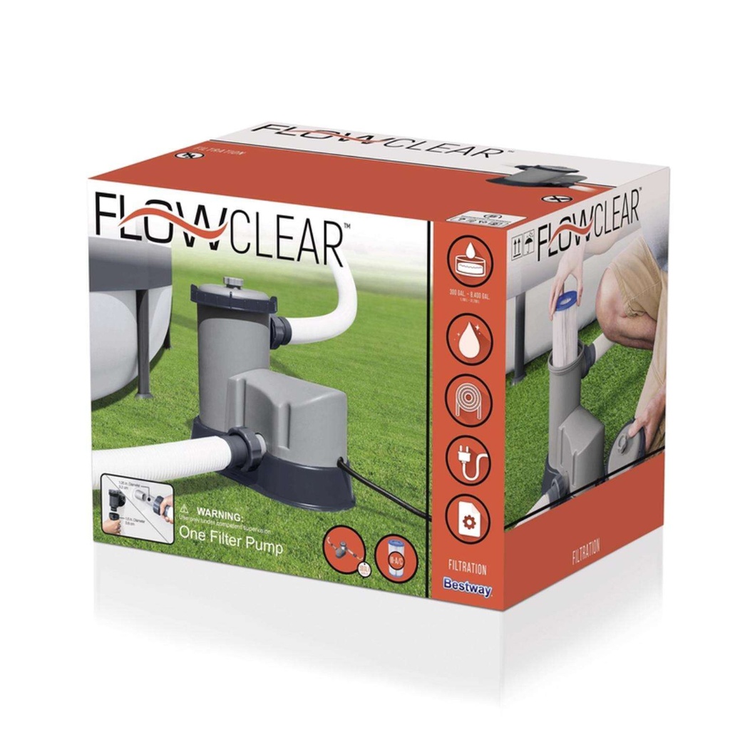 Bestway 58390E Flowclear 1500 GPH Filter Pump for Above Ground Pools