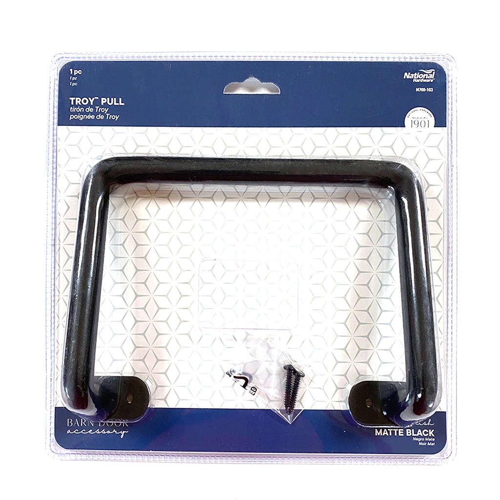 National Hardware Troy 5/8 in. D X 6-3/32 in. L Matte Black Steel Pull Handle 1 Pc