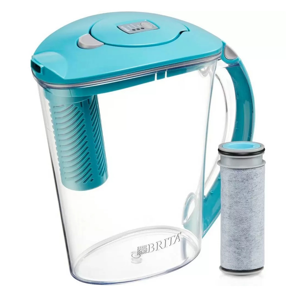 Stream Rapids 10-Cup Filter as You Pour Water Pitcher in Lake Blue with Water Filter, BPA Free