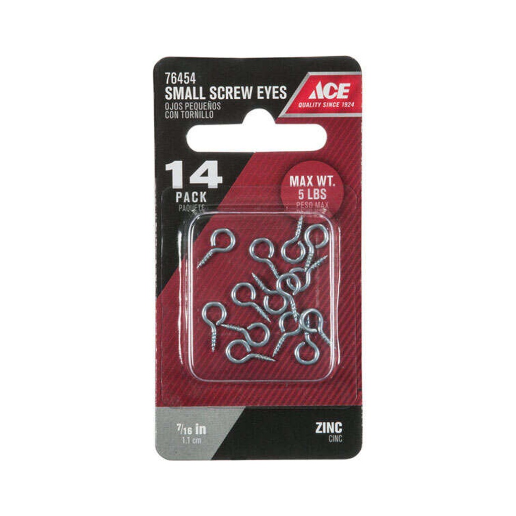 7/16  Zinc Plated Small Screw Eyes Ace Nails  Screws  & Staples 76454