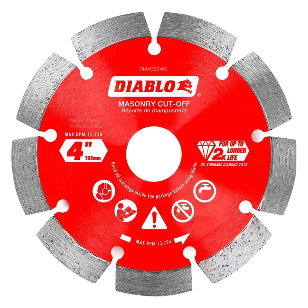 Diablo 4 in. D X 7/8 in. Diamond Masonry Cut-Off Disc 1 Pk