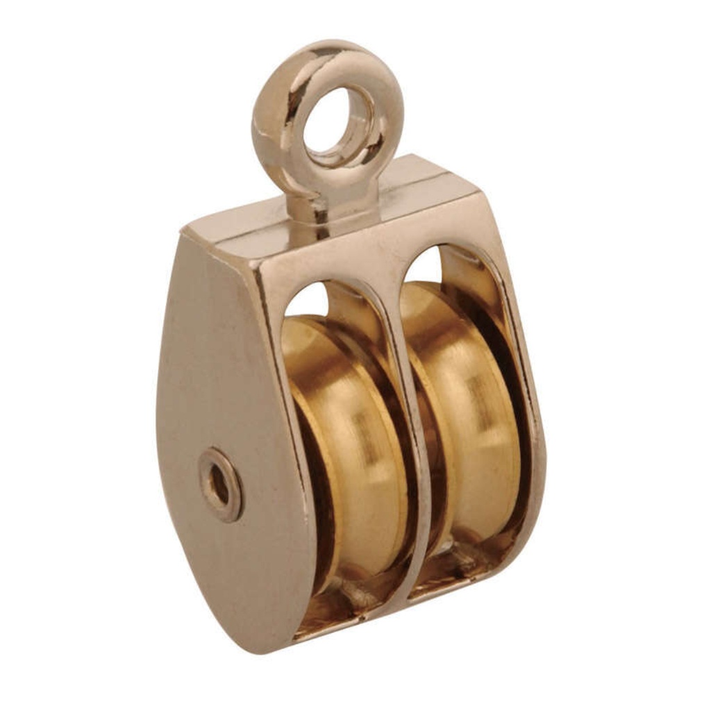 COOPER 3/4" Nickel Rigid Eye Double Sheave Pulley