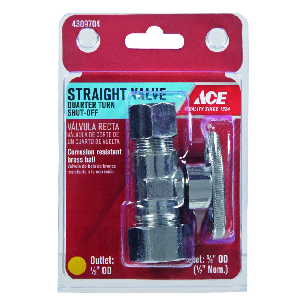 [4309704] Ace Compression Compression Brass Straight Stop Valve