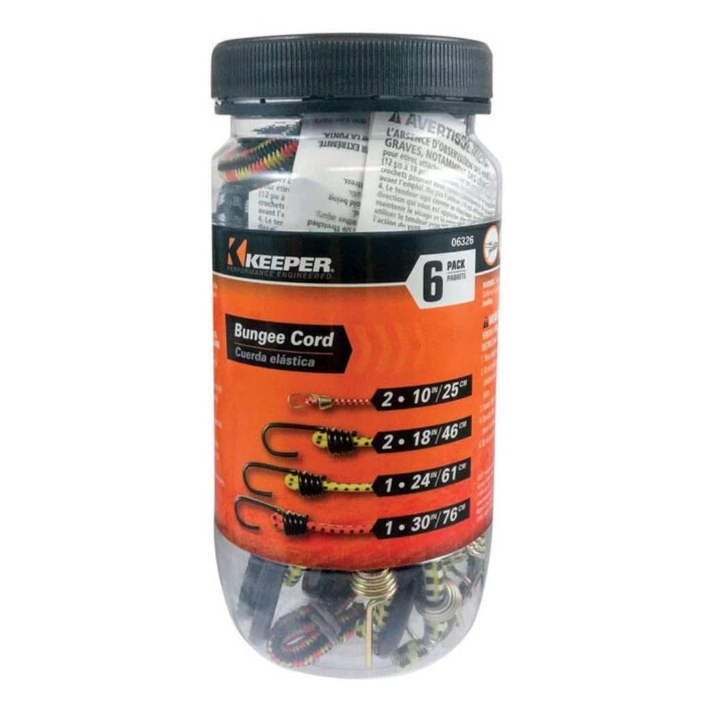 BUNGEE CORD 6PK JAR