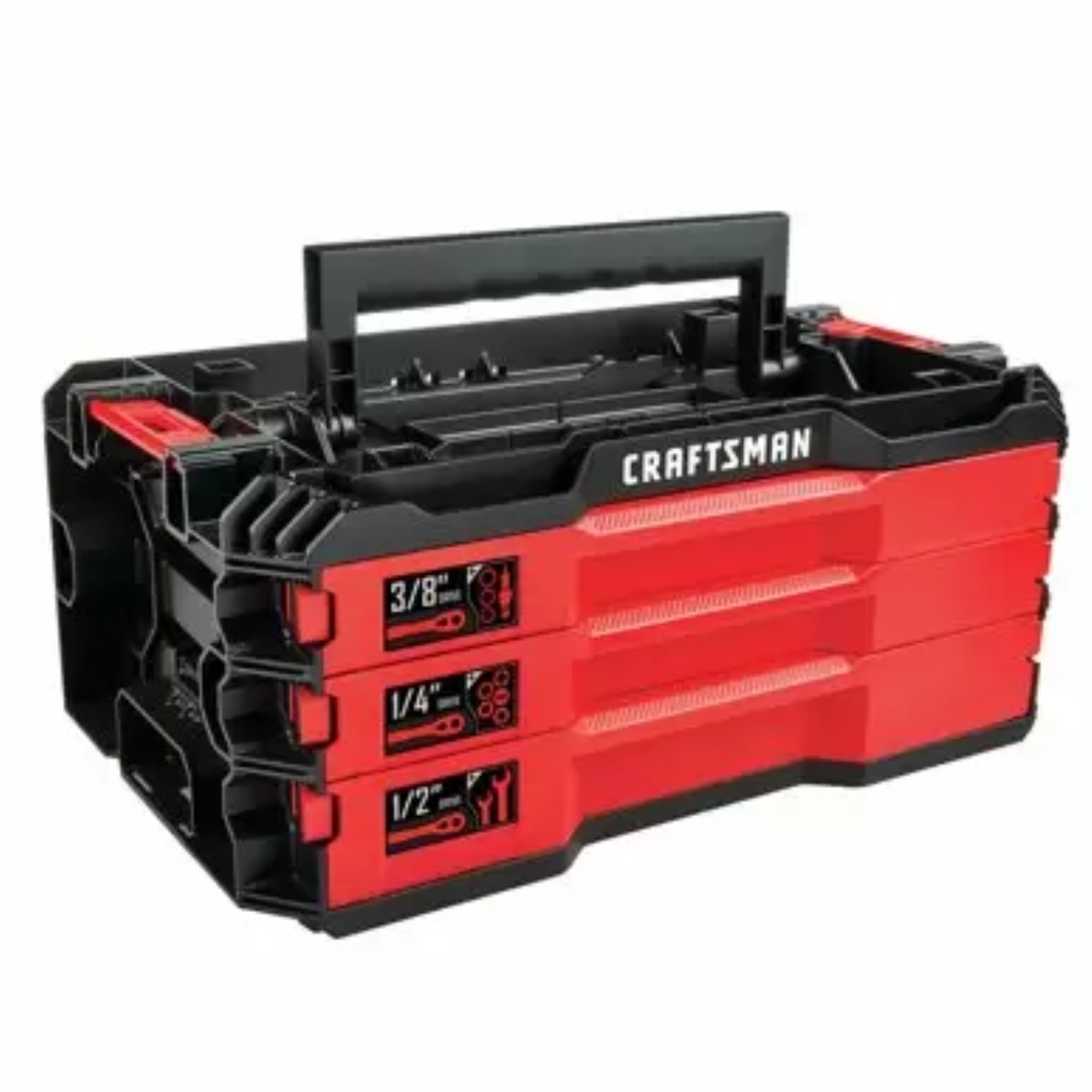 Ensemble D'outils De Mécanicien À 3 Tiroirs Versa Stack De Craftsman, Chrome Poli, 216 PièCES, Noir Et Rouge CMMT99206 - Rona