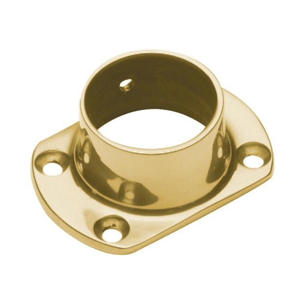 Lavi Industries, Flange, Wall, Cut, for 1.5" Tubing, Polished Brass