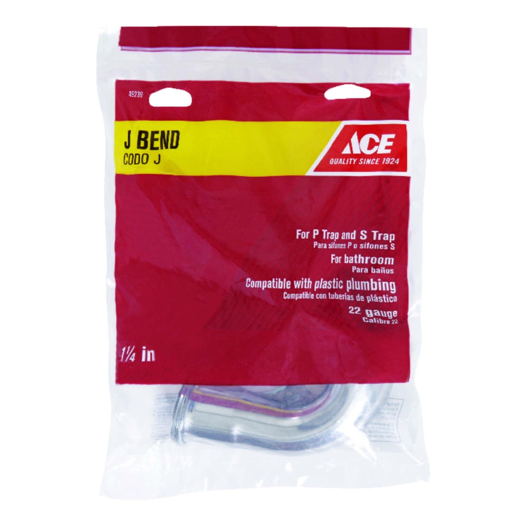 J BEND 1-1/4" 22GA BRSS