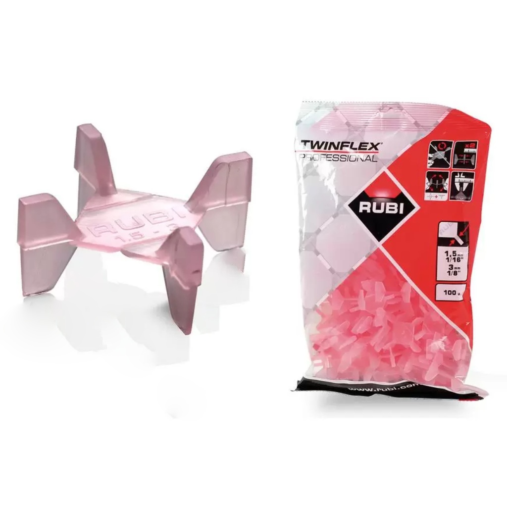 Rubi Diamond Leave-in Plastic TWINFLEX TILE SPACERS 3/32  - 3/16  (Bag-100)