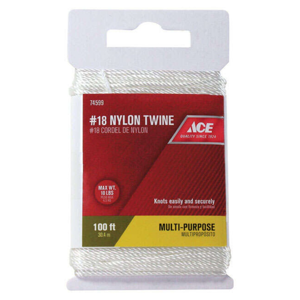 Ace 100 Ft. L White Twisted Nylon Twine