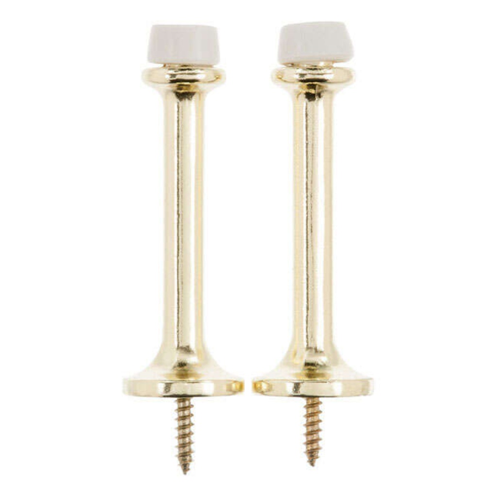 [5294962] 2Pk 3  Bright Brass Rigid Door Stop Ace Door Stop 5294962 Brass Solid Brass