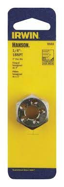 [23156] Irwin Hanson High Carbon Steel SAE Hexagon Die 1/4 in. 1 Pc