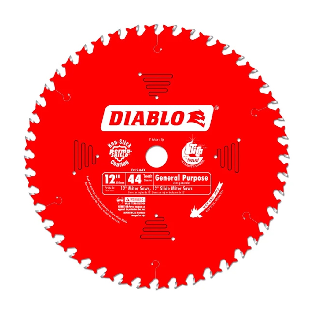 [D1244X] Diablo 12 in. D X 1 in. TiCo Hi-Density Carbide Circular Saw Blade 44 Teeth 1 Pk