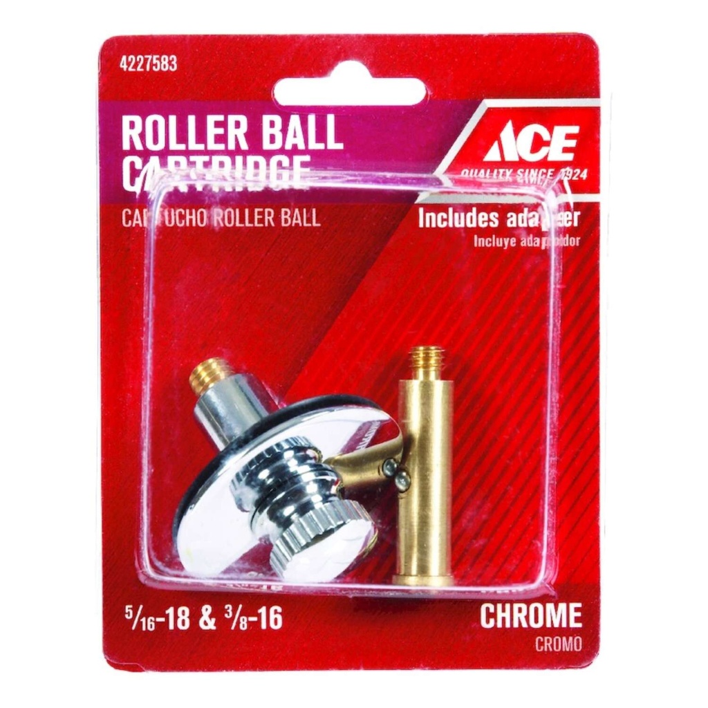 [4227583] Ace Multi-Size in. Polished Chrome Brass Roller Ball Assembly