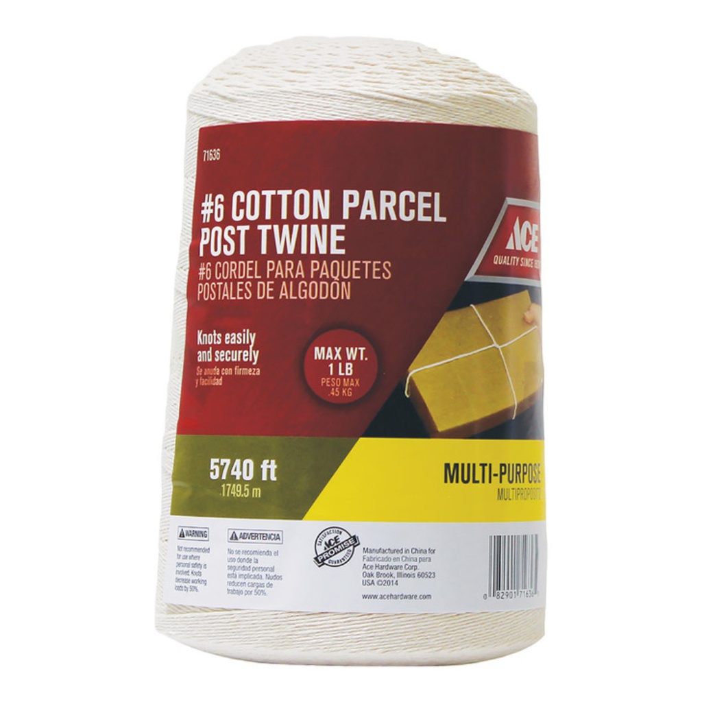 Ace 5740 Ft. L White Twisted Cotton Twine