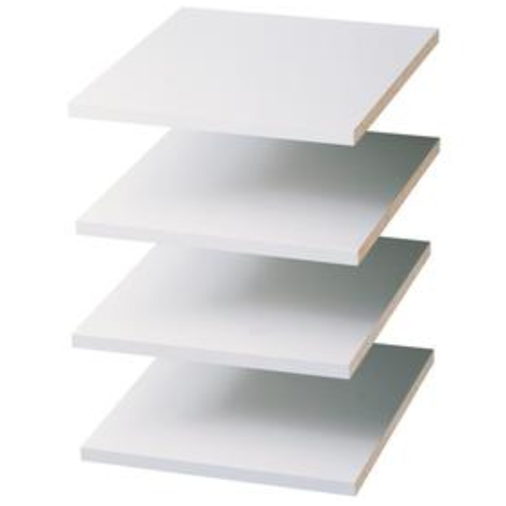 Easy Track RS1412 12 Inch Shelves for Easy Track Closet System - 4 Pack White Closet Organizers Accessories and Parts Closet System Components Shelves