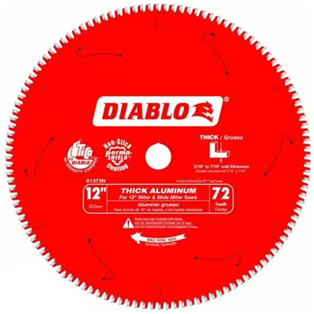[D1272N] Diablo 12 in. D X 1 in. TiCo Hi-Density Carbide Circular Saw Blade 72 Teeth 1 Pk