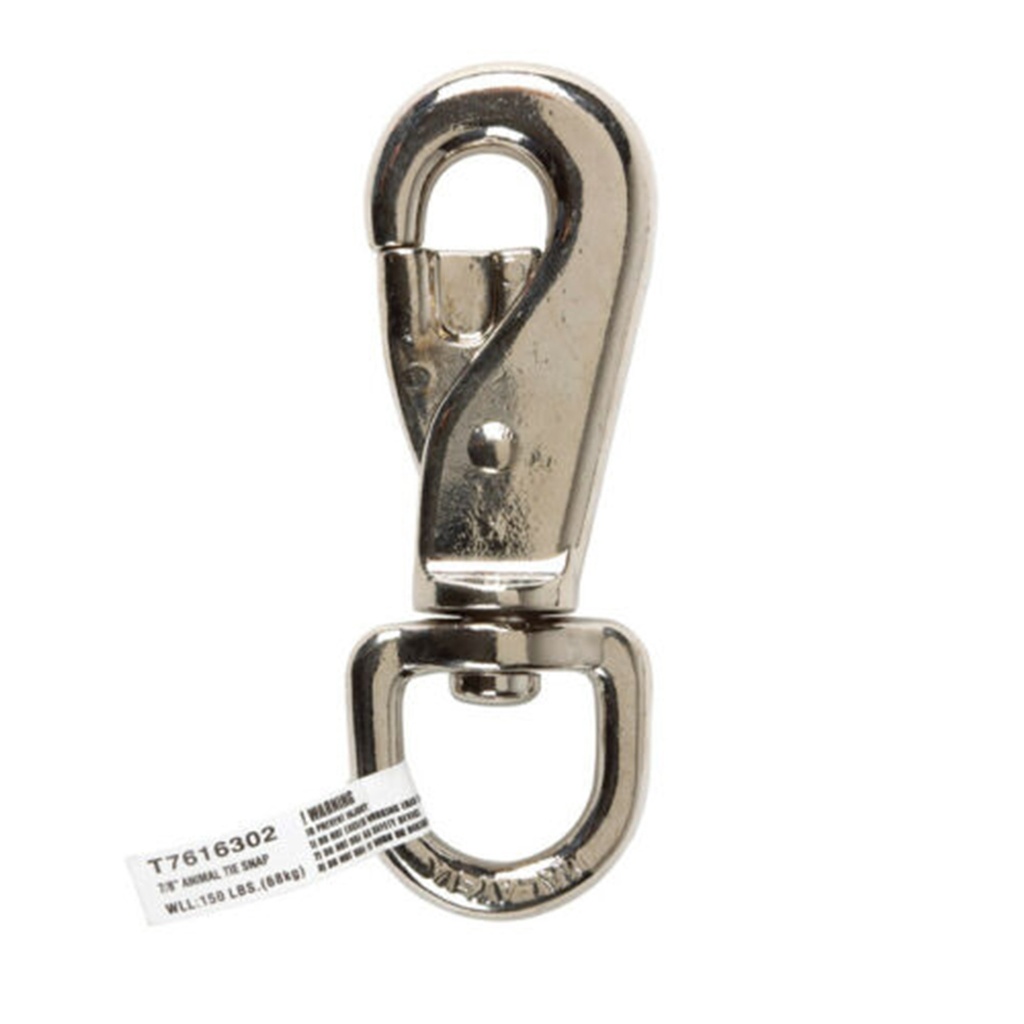 Campbell 7/8 in. D X 4-13/16 in. L Nickel-Plated Zinc Animal Tie Snap 150 Lb