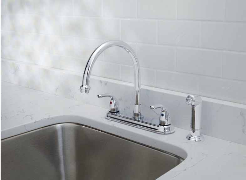 Oakbrook Collection Pacifica Two Handle Chrome Kitchen Faucet Side Sprayer Included