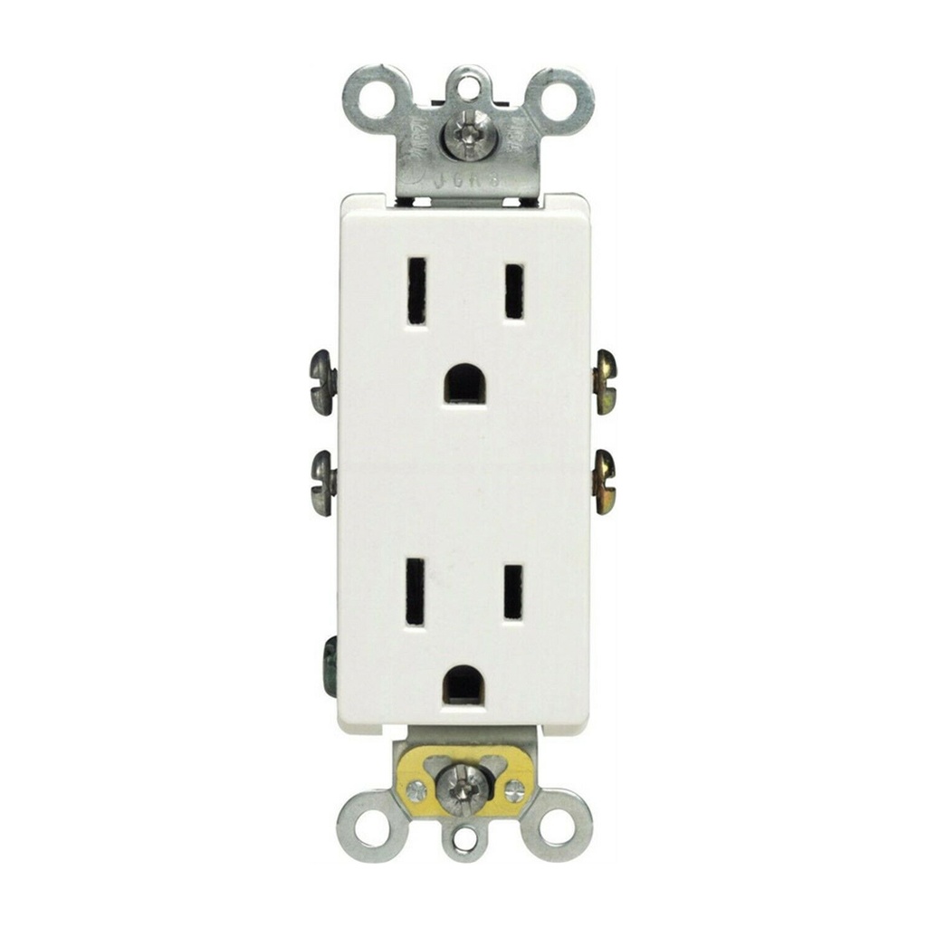 Leviton Decora 15 Amps 125 V Duplex White Outlet 5-15R 1 Pk