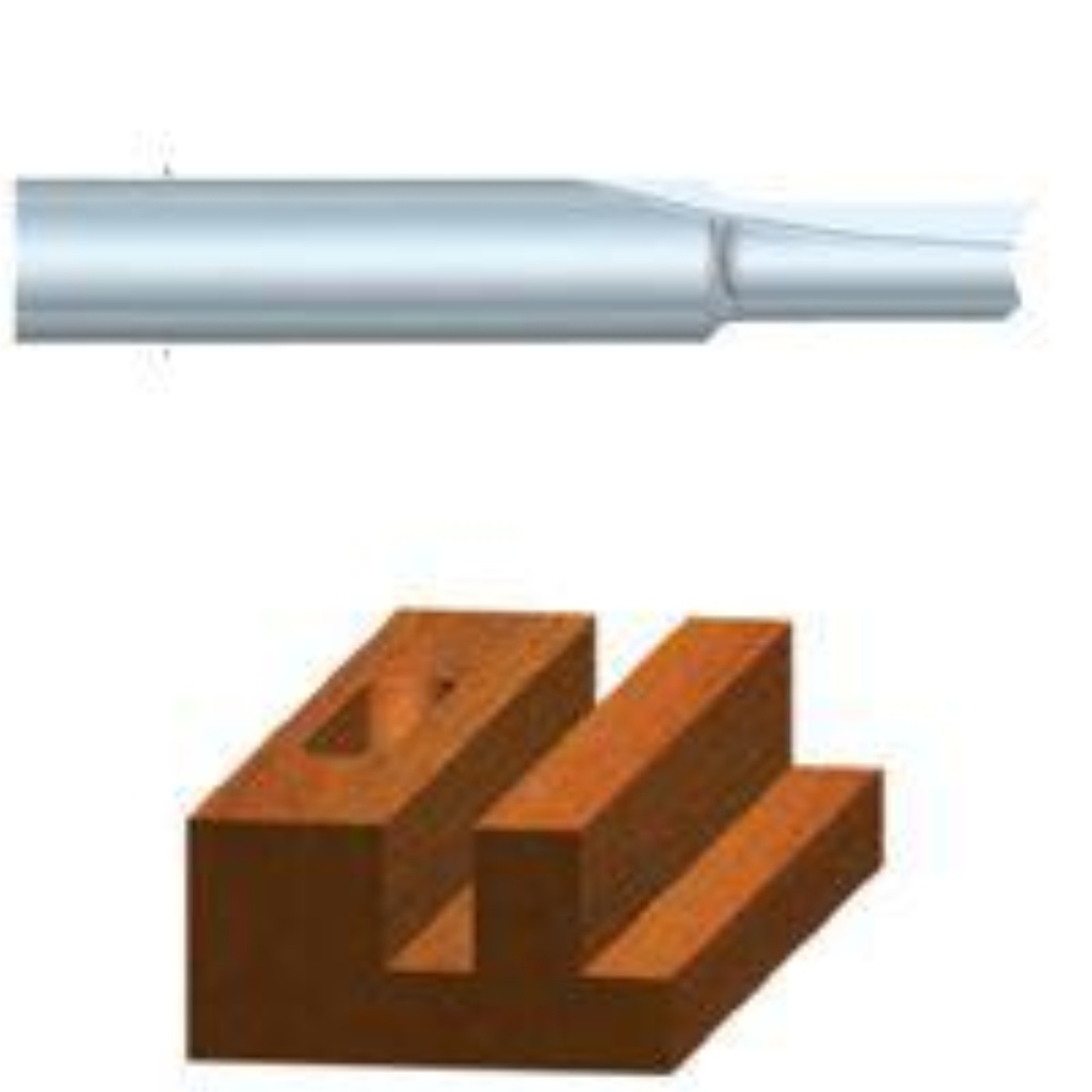 [475003365] Vermont American 3/8 in. D X 3/8 X 1 in. X 2-1/16 in. L Carbide Tipped 2-Flute Straight Router Bit