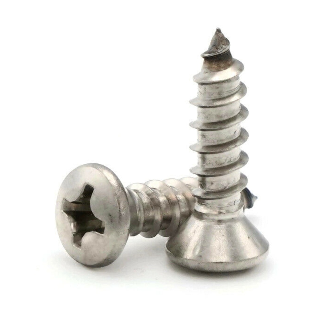 #10 1 in. Phillips Oval-Head Sheet Metal Screws (15-Pack)