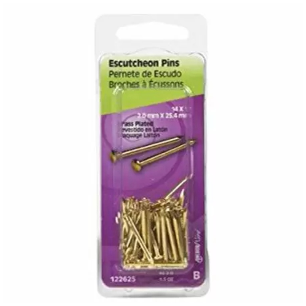 Hillman 14 Ga. X 1 in. L Brass-Plated Steel Escutcheon Pins 1 Pk 1.5 Oz