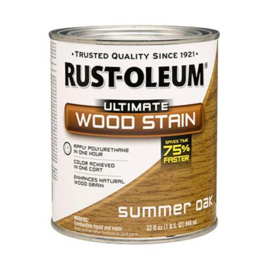 Rust-Oleum 260145 Ultimate Wood Stain, Quart, Summer Oak