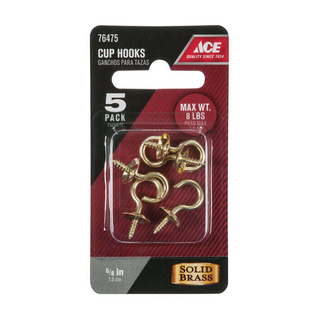 HOOK CUP.079X5/8P BRSCD5