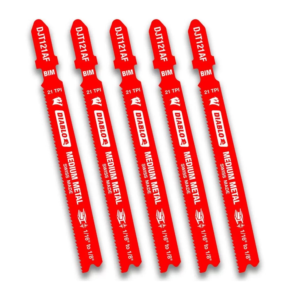 [DJT121BF5] Diablo 3-5/8 in. Bi-Metal T-Shank Thick Metal Jig Saw Blade 12 TPI 5 Pk