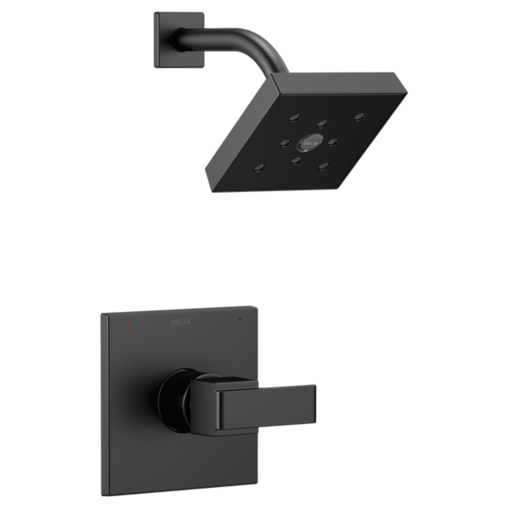 Delta T14267 Ara Monitor 14 Series Single Function Pressure Balanced Shower Only - Less Rough-in Valve Matte Black Showers Shower Only Pressure