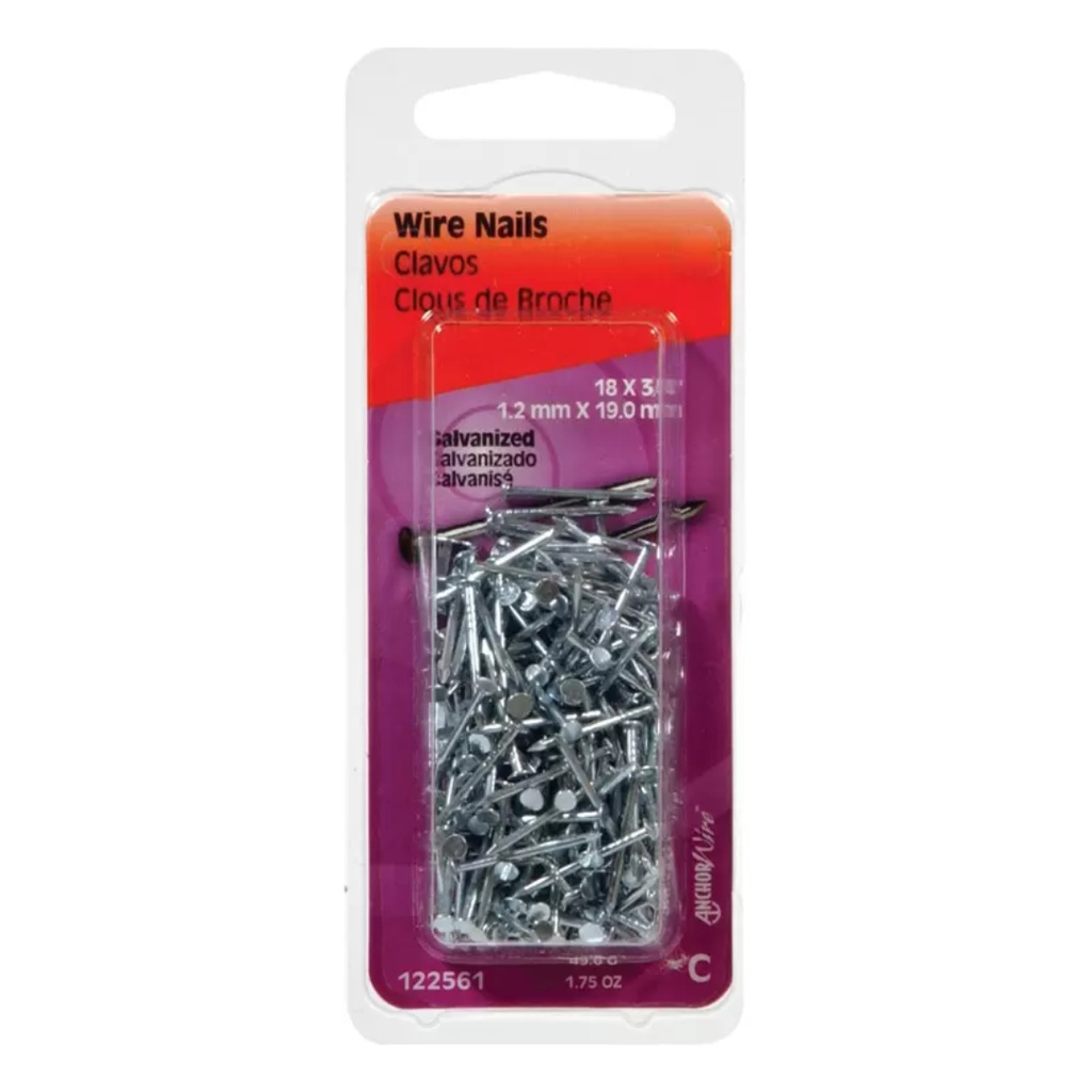 [122560] Hillman 5/8 in. L Wire Galvanized Steel Nail Smooth Shank Flat